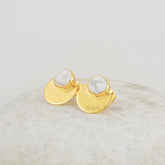 White Howlite Stud Earrings - Rose Gold Plated Studs - 925 Silver - 7mm Round - Statement Jewelry - Jewelry For Student - Gift For Wholesale